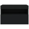 TV Wall Cabinet with LED Lights Black 60x30x40 cm