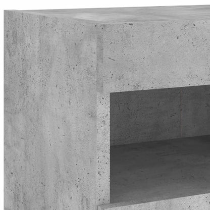 TV Wall Cabinets with LED Lights 2 pcs Concrete Grey 80x30x40 cm