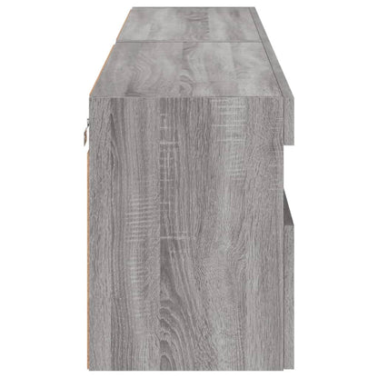 TV Wall Cabinets with LED Lights 2 pcs Grey Sonoma 80x30x40 cm