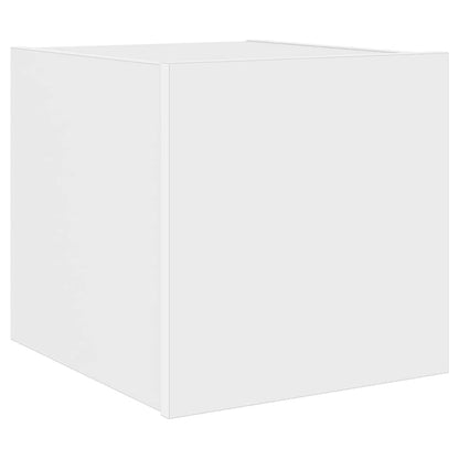 TV Wall Cabinet with LED Lights White 30.5x35x30 cm