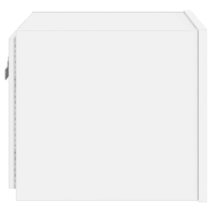 TV Wall Cabinet with LED Lights White 30.5x35x30 cm