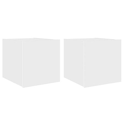 TV Wall Cabinets with LED Lights 2 pcs White 30.5x35x30 cm