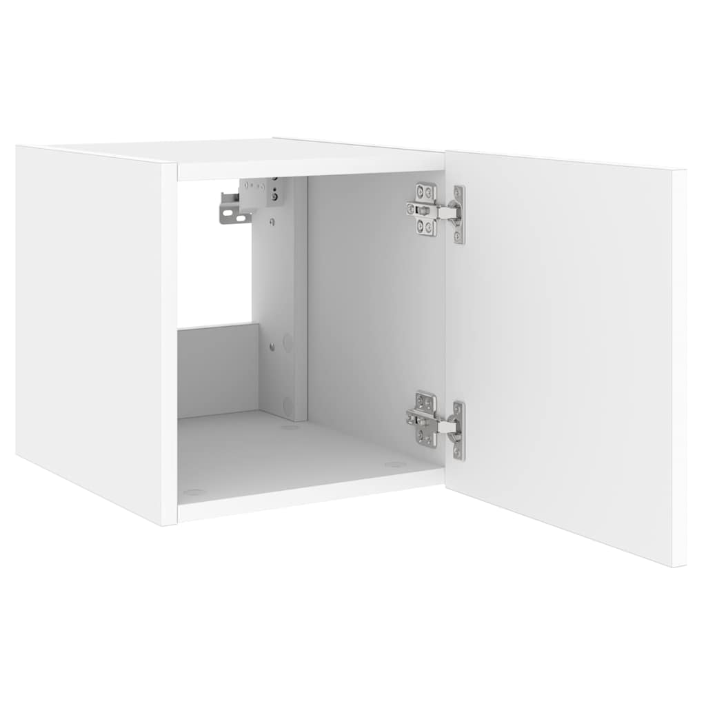 TV Wall Cabinets with LED Lights 2 pcs White 30.5x35x30 cm