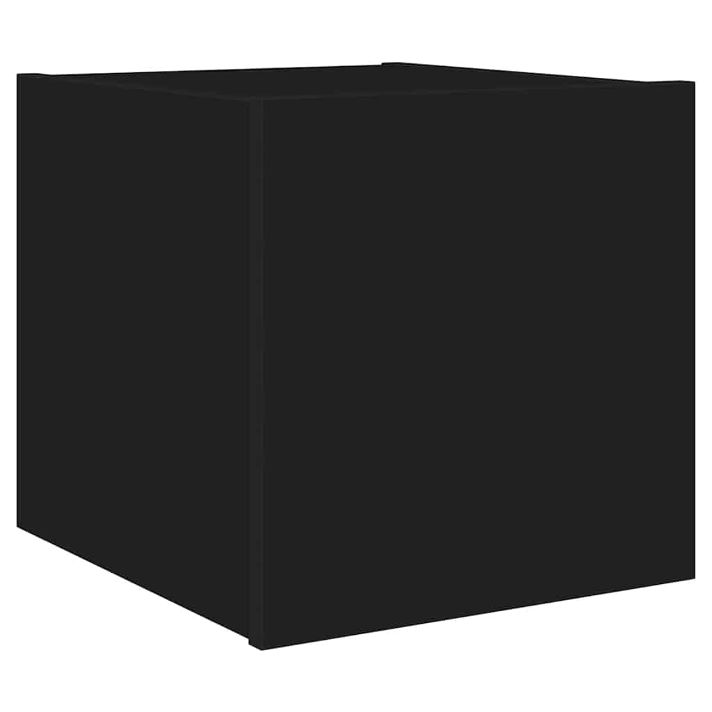TV Wall Cabinets with LED Lights 2 pcs Black 30.5x35x30 cm