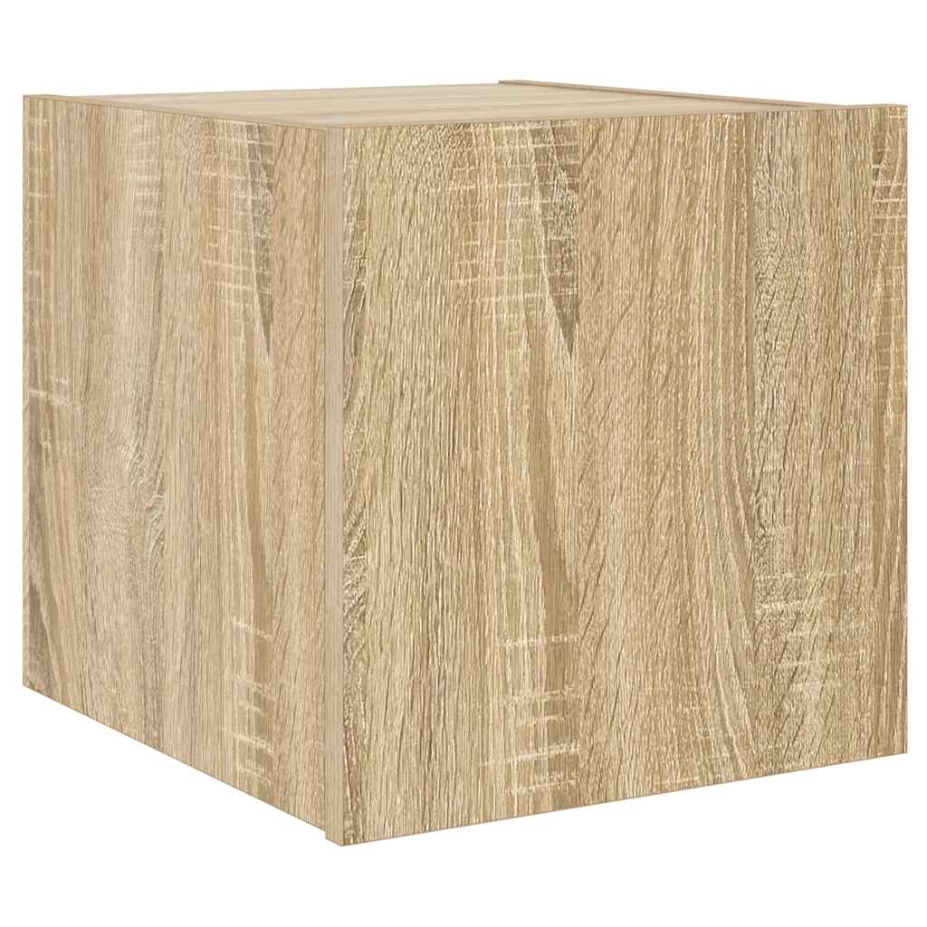 TV Wall Cabinets with LED Lights 2 pcs Sonoma Oak 30.5x35x30 cm