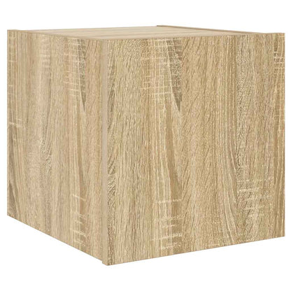 TV Wall Cabinets with LED Lights 2 pcs Sonoma Oak 30.5x35x30 cm