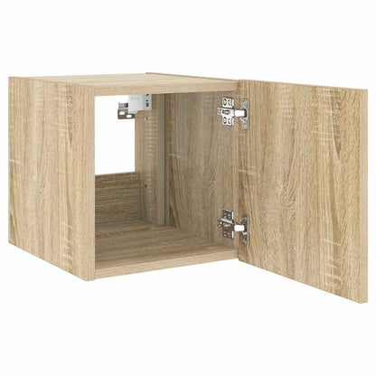 TV Wall Cabinets with LED Lights 2 pcs Sonoma Oak 30.5x35x30 cm