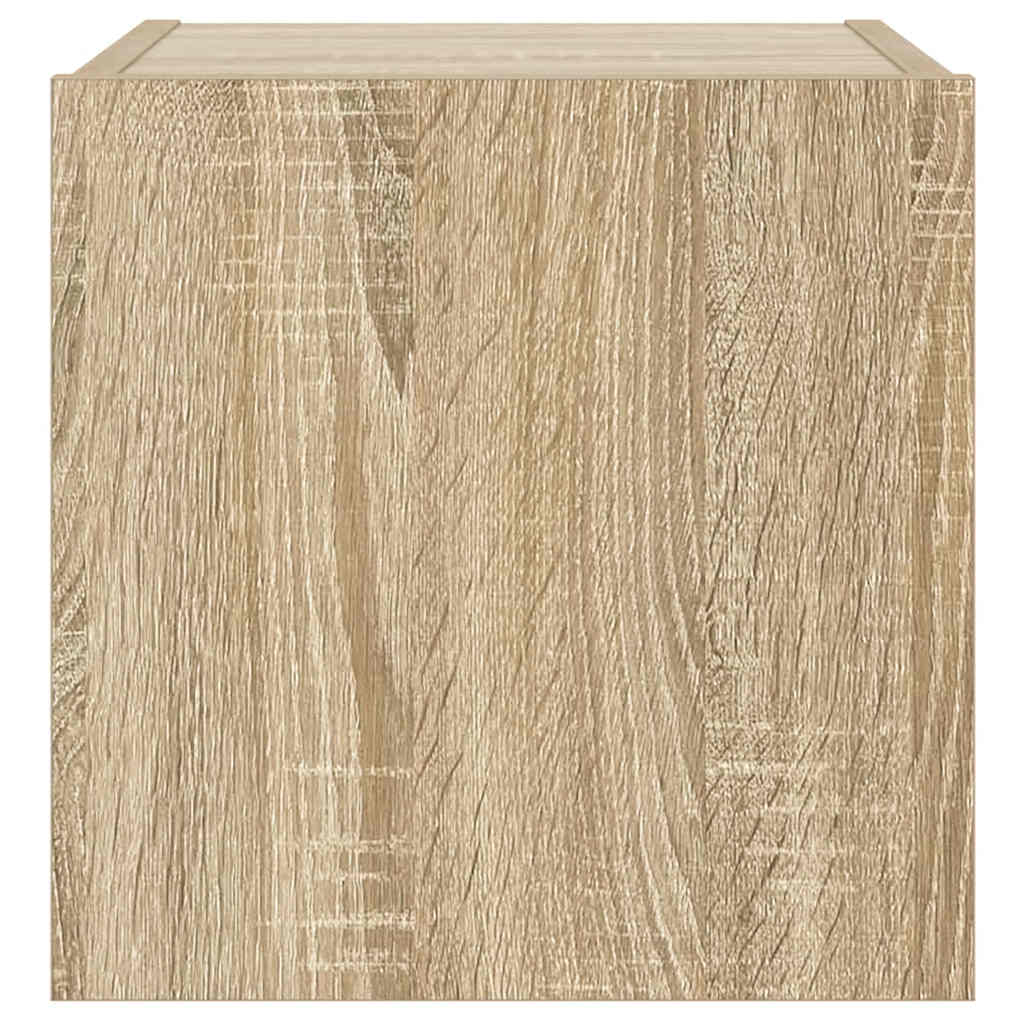 TV Wall Cabinets with LED Lights 2 pcs Sonoma Oak 30.5x35x30 cm