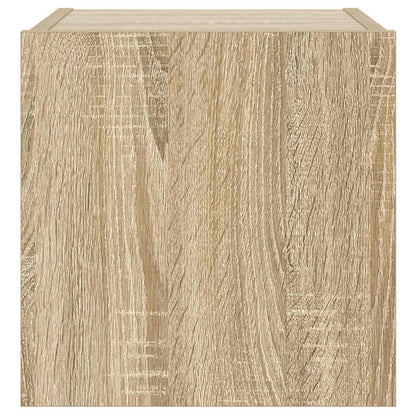 TV Wall Cabinets with LED Lights 2 pcs Sonoma Oak 30.5x35x30 cm