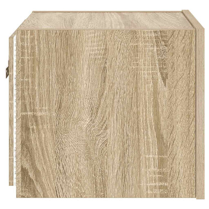 TV Wall Cabinets with LED Lights 2 pcs Sonoma Oak 30.5x35x30 cm