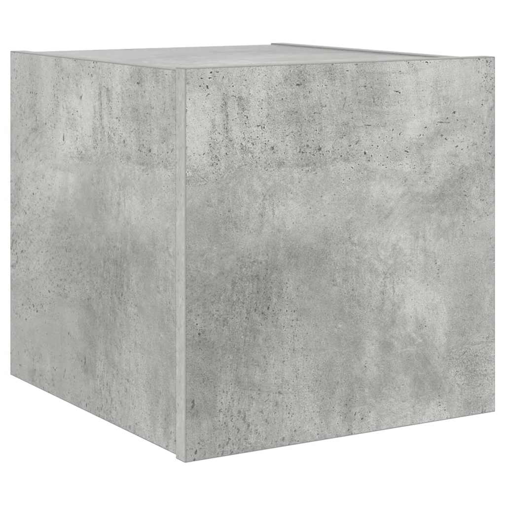 TV Wall Cabinet with LED Lights Concrete Grey 30.5x35x30 cm
