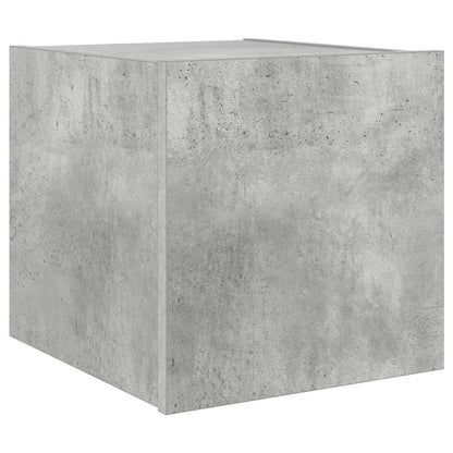 TV Wall Cabinet with LED Lights Concrete Grey 30.5x35x30 cm