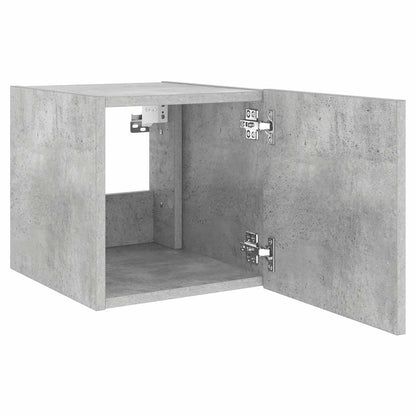 TV Wall Cabinet with LED Lights Concrete Grey 30.5x35x30 cm