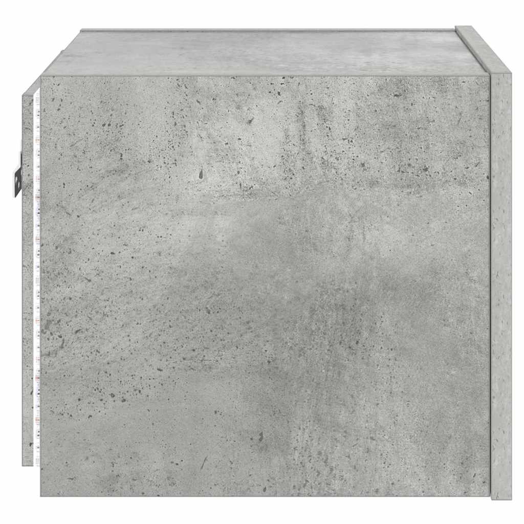 TV Wall Cabinet with LED Lights Concrete Grey 30.5x35x30 cm