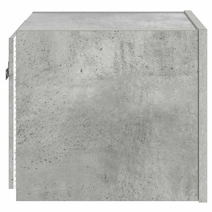 TV Wall Cabinet with LED Lights Concrete Grey 30.5x35x30 cm