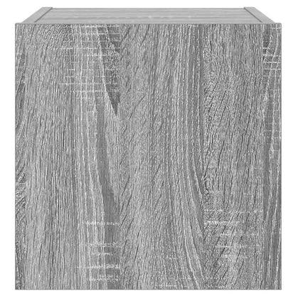 TV Wall Cabinet with LED Lights Grey Sonoma 30.5x35x30 cm
