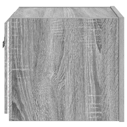 TV Wall Cabinet with LED Lights Grey Sonoma 30.5x35x30 cm