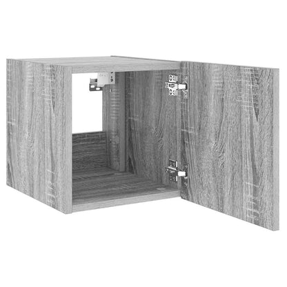 TV Wall Cabinets with LED Lights 2 pcs Grey Sonoma 30.5x35x30 cm