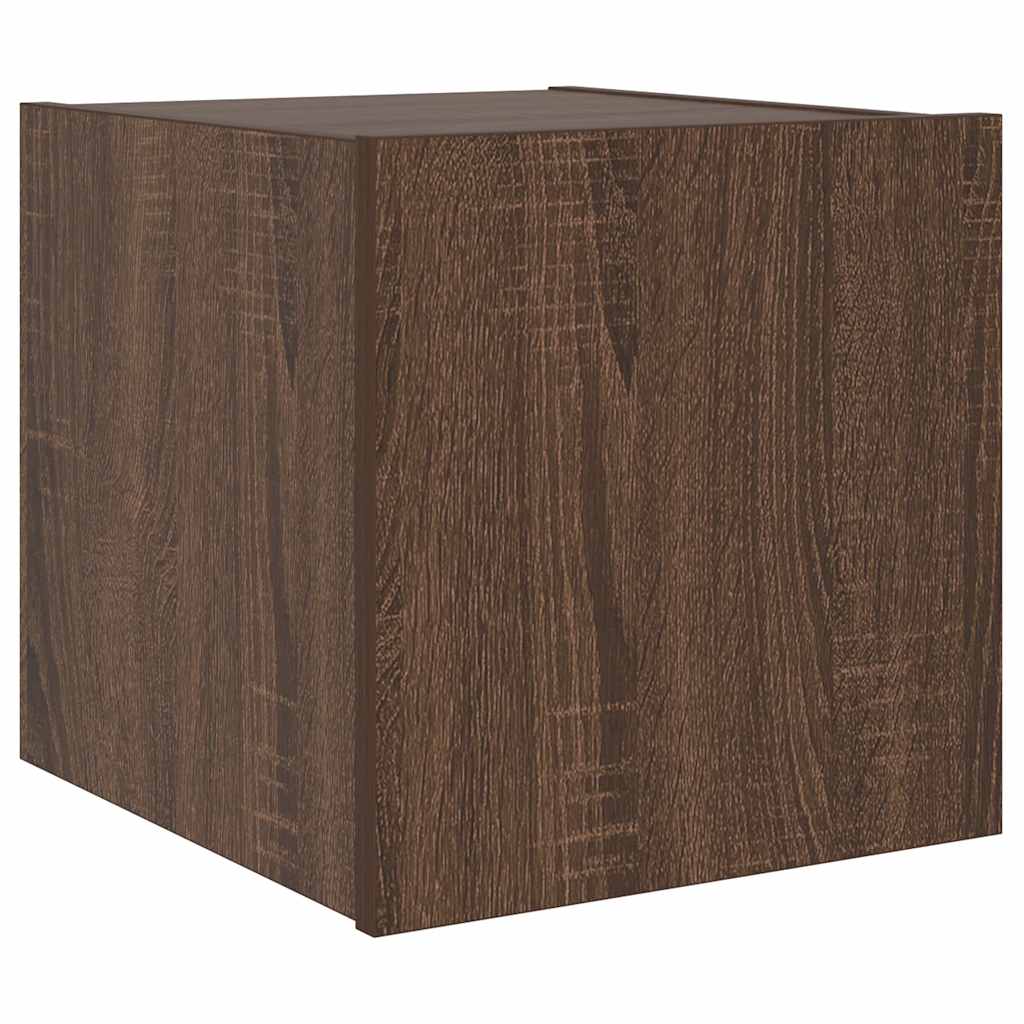 TV Wall Cabinets with LED Lights 2 pcs Brown Oak 30.5x35x30 cm