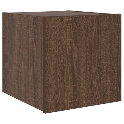 TV Wall Cabinets with LED Lights 2 pcs Brown Oak 30.5x35x30 cm