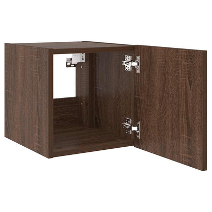 TV Wall Cabinets with LED Lights 2 pcs Brown Oak 30.5x35x30 cm