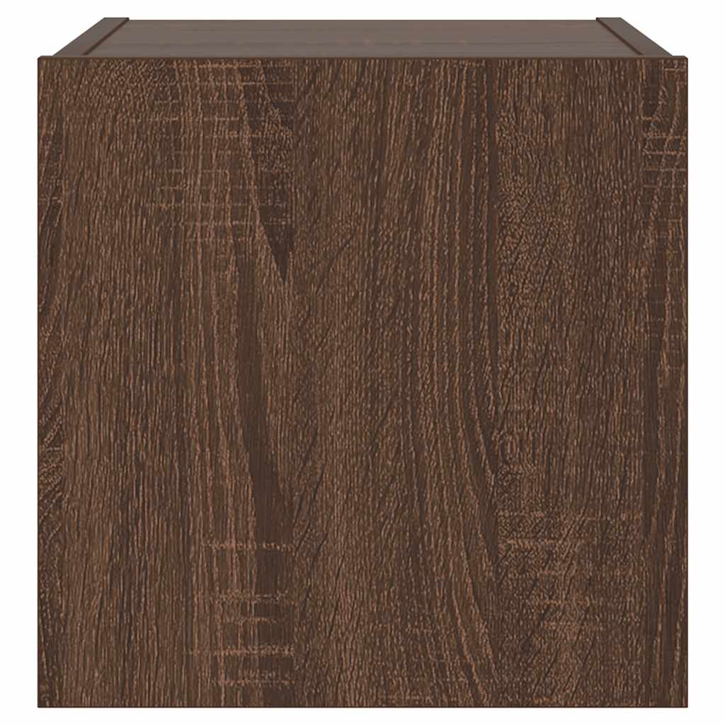 TV Wall Cabinets with LED Lights 2 pcs Brown Oak 30.5x35x30 cm