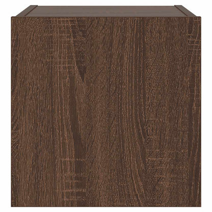 TV Wall Cabinets with LED Lights 2 pcs Brown Oak 30.5x35x30 cm