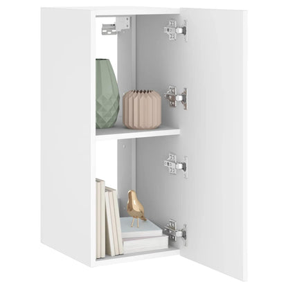 TV Wall Cabinet with LED Lights White 30.5x35x70 cm