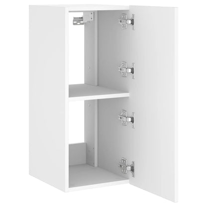 TV Wall Cabinet with LED Lights White 30.5x35x70 cm
