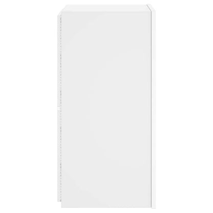 TV Wall Cabinet with LED Lights White 30.5x35x70 cm