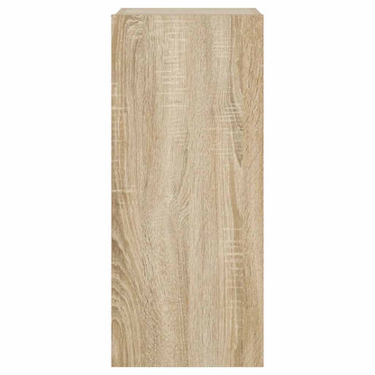 TV Wall Cabinet with LED Lights Sonoma Oak 30.5x35x70 cm