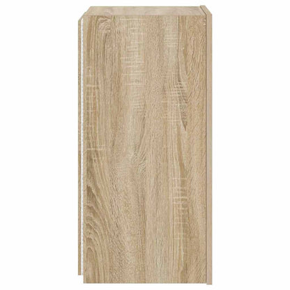 TV Wall Cabinet with LED Lights Sonoma Oak 30.5x35x70 cm