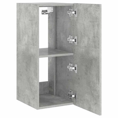 TV Wall Cabinet with LED Lights Concrete Grey 30.5x35x70 cm