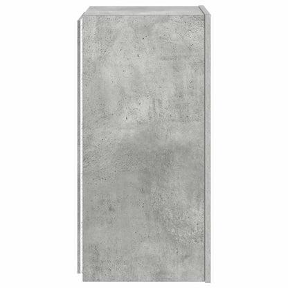 TV Wall Cabinet with LED Lights Concrete Grey 30.5x35x70 cm