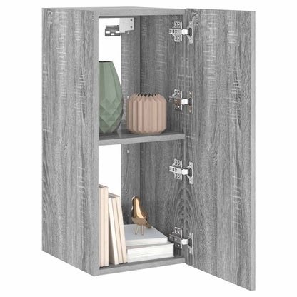 TV Wall Cabinet with LED Lights Grey Sonoma 30.5x35x70 cm
