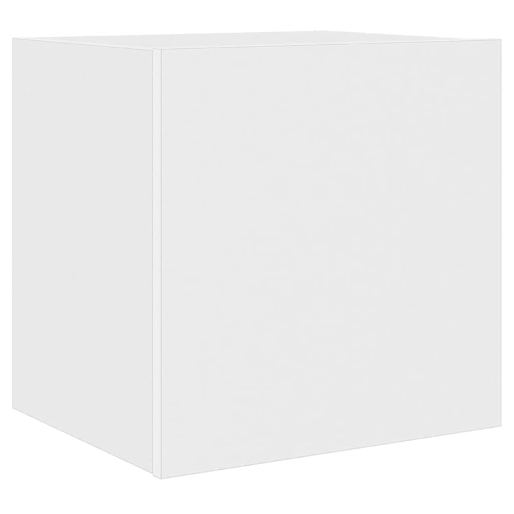 TV Wall Cabinet with LED Lights White 40.5x35x40 cm