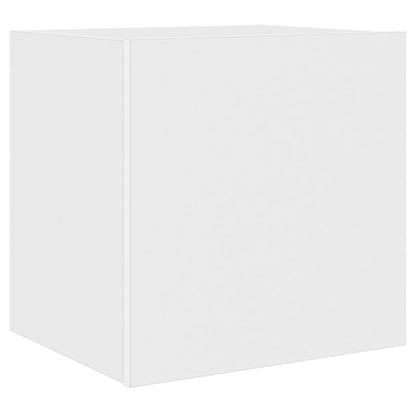 TV Wall Cabinet with LED Lights White 40.5x35x40 cm