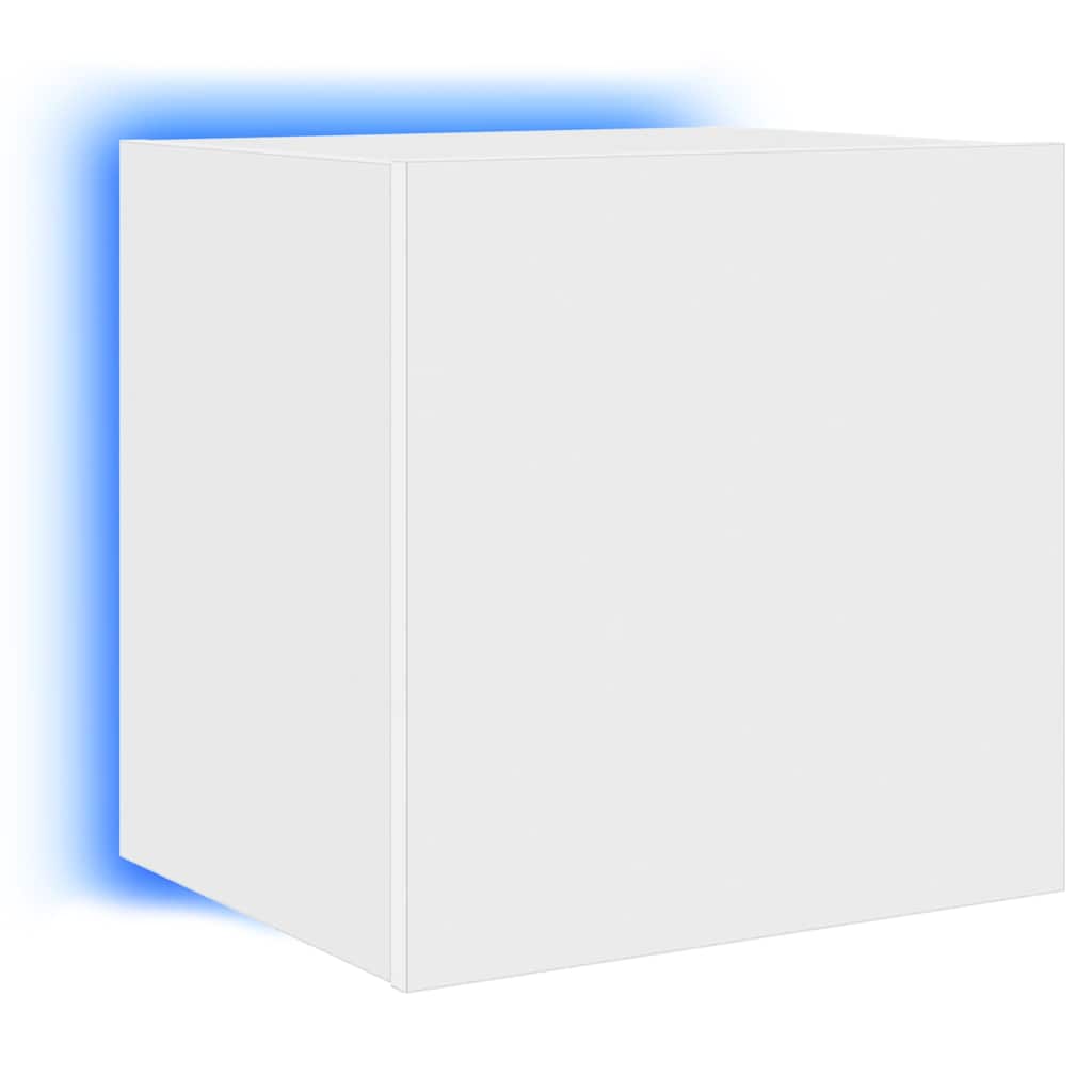 TV Wall Cabinet with LED Lights White 40.5x35x40 cm