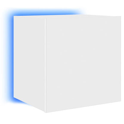TV Wall Cabinet with LED Lights White 40.5x35x40 cm
