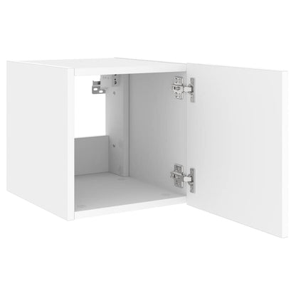 TV Wall Cabinet with LED Lights White 40.5x35x40 cm