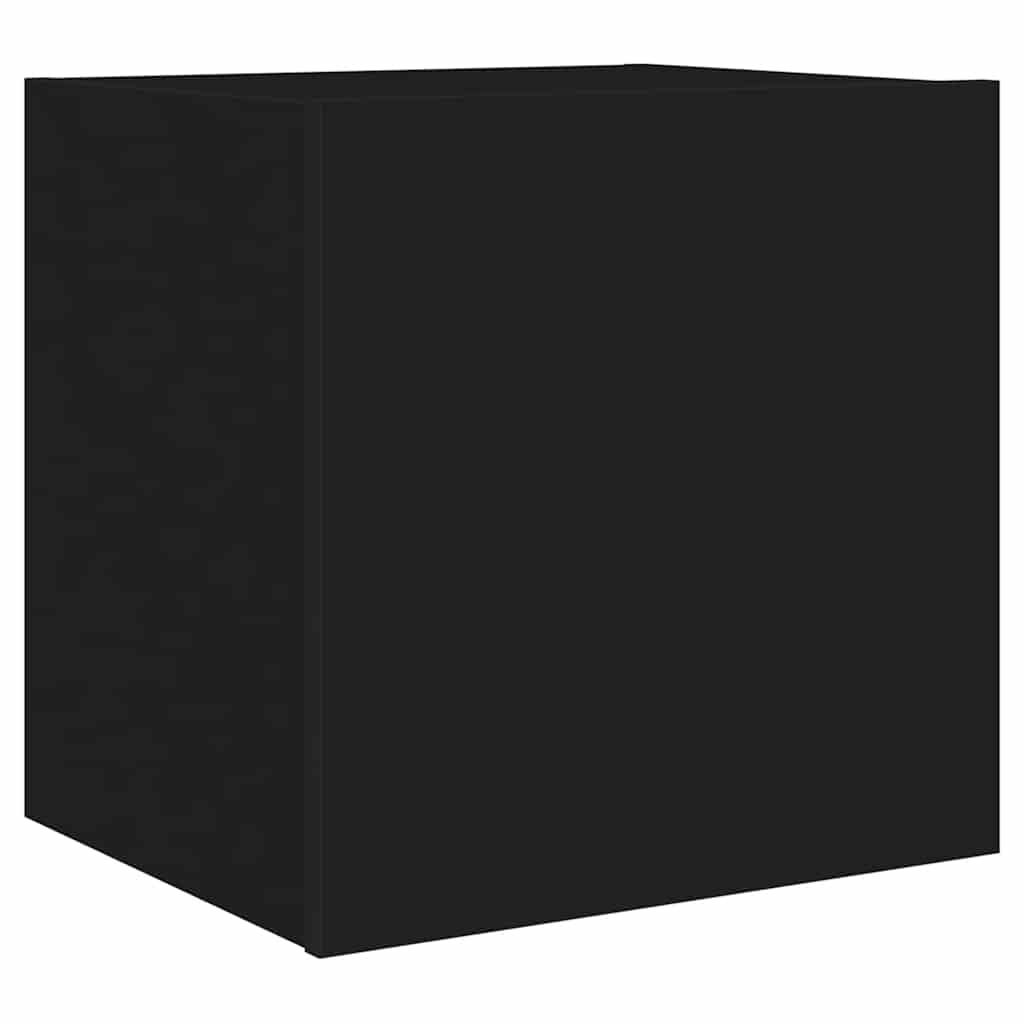 TV Wall Cabinet with LED Lights Black 40.5x35x40 cm