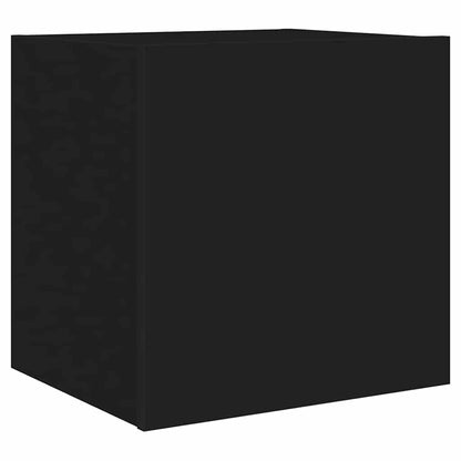 TV Wall Cabinet with LED Lights Black 40.5x35x40 cm