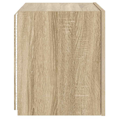 TV Wall Cabinet with LED Lights Sonoma Oak 40.5x35x40 cm