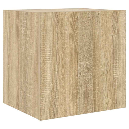TV Wall Cabinets with LED Lights 2 pcs Sonoma Oak 40.5x35x40 cm