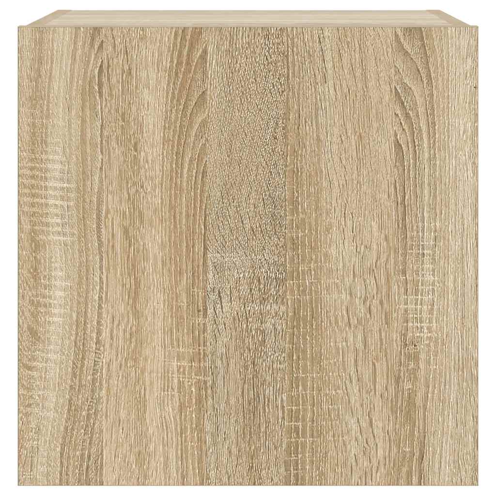 TV Wall Cabinets with LED Lights 2 pcs Sonoma Oak 40.5x35x40 cm