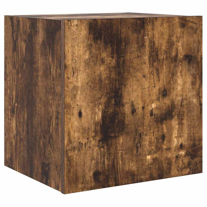 TV Wall Cabinets with LED Lights 2 pcs Smoked Oak 40.5x35x40 cm