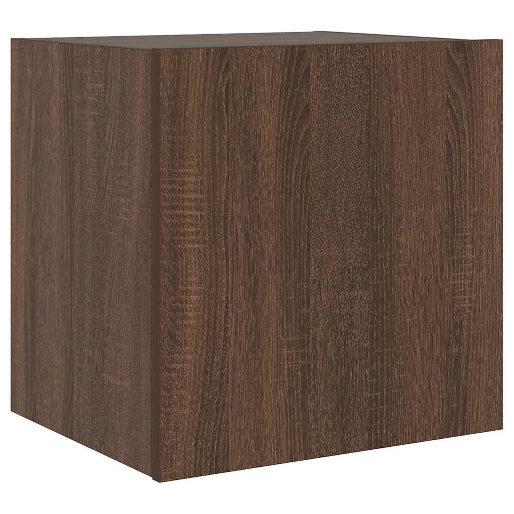 TV Wall Cabinets with LED Lights 2 pcs Brown Oak 40.5x35x40 cm