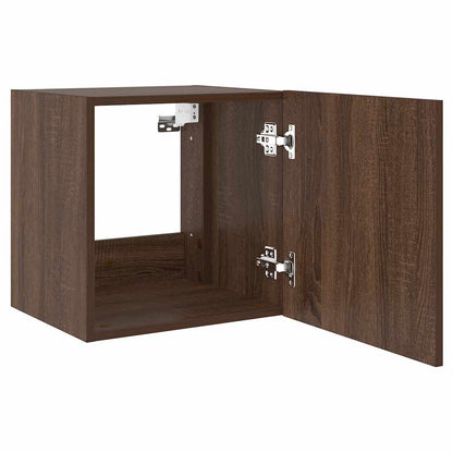 TV Wall Cabinets with LED Lights 2 pcs Brown Oak 40.5x35x40 cm