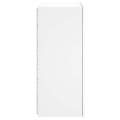 TV Wall Cabinet with LED Lights White 40.5x35x80 cm