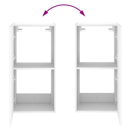 TV Wall Cabinet with LED Lights White 40.5x35x80 cm